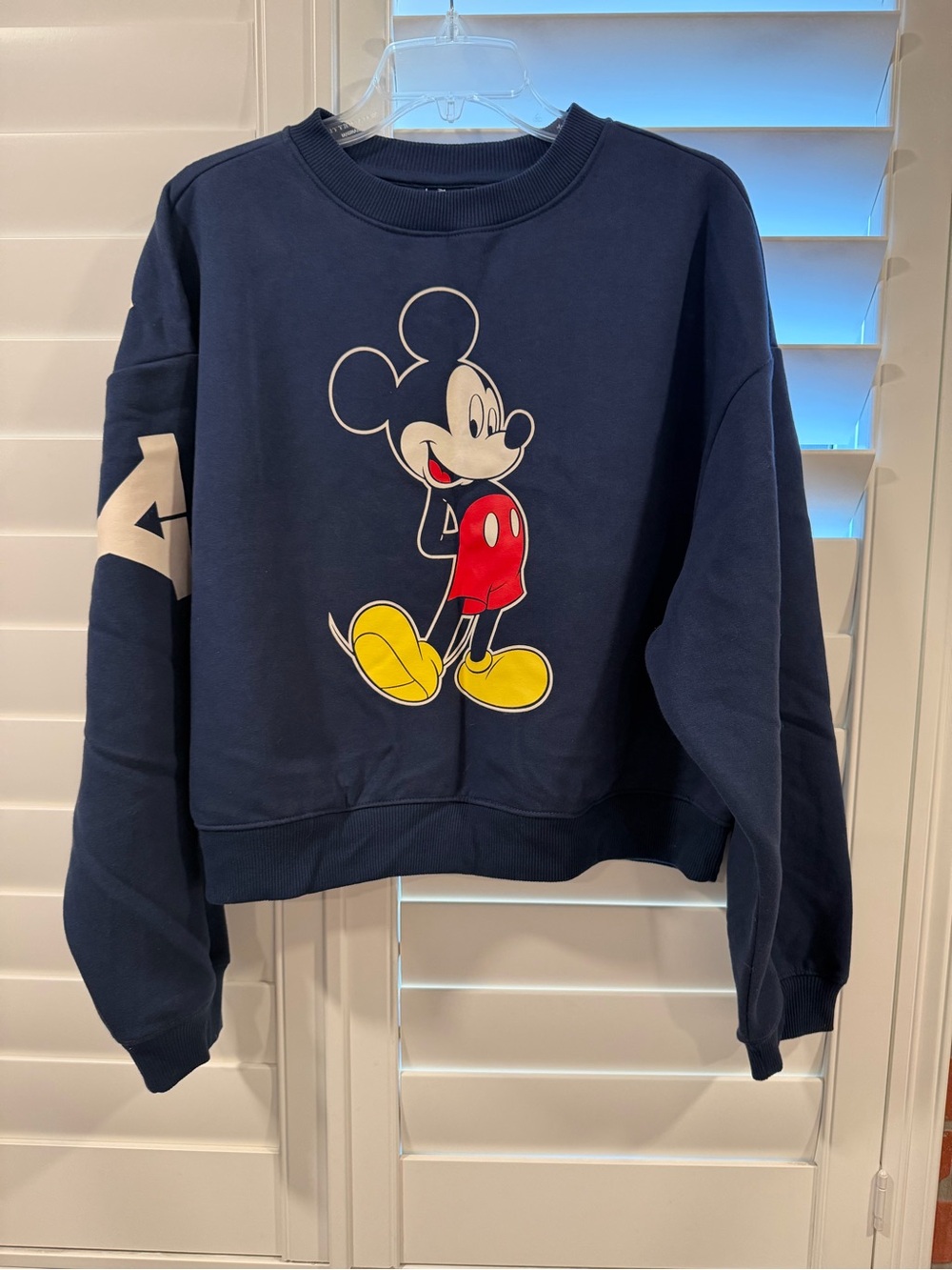 Disney Navy Mickey Mouse Graphic Sweatshirt with Red & Yellow Accents